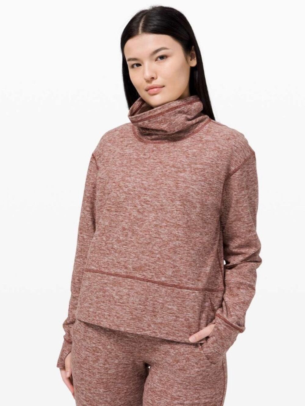 Lululemon Ready to Rulu Fleece Pullover Heathered Savannah 6 Active Athleisure